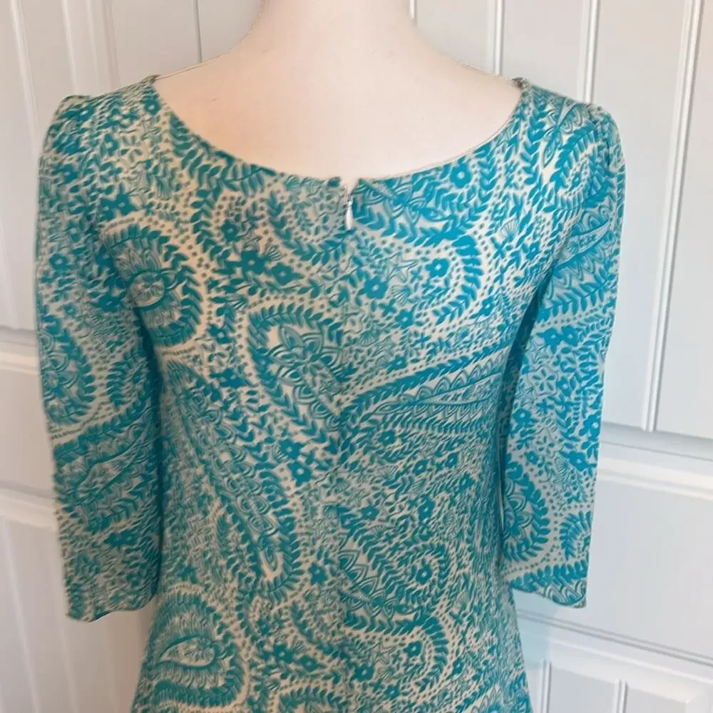 Beautiful 100% Silk Lilly Pulitzer Paisley mini Dress 6‎ coastal preppy chic fun